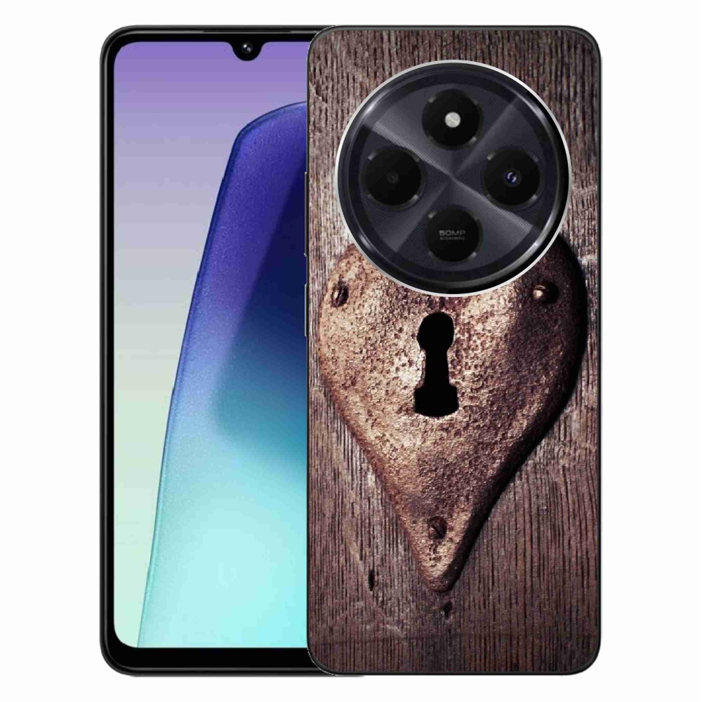 Gelový kryt mmCase na Xiaomi Redmi 14C/Poco C75 - zámek ve tvaru srdce