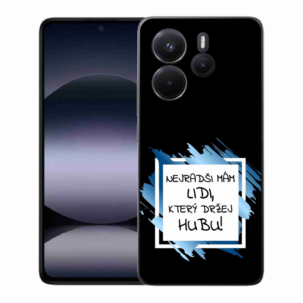 Gelový kryt mmCase na Xiaomi Redmi Note 14 - vtipný text 7 bíločerné pozadí