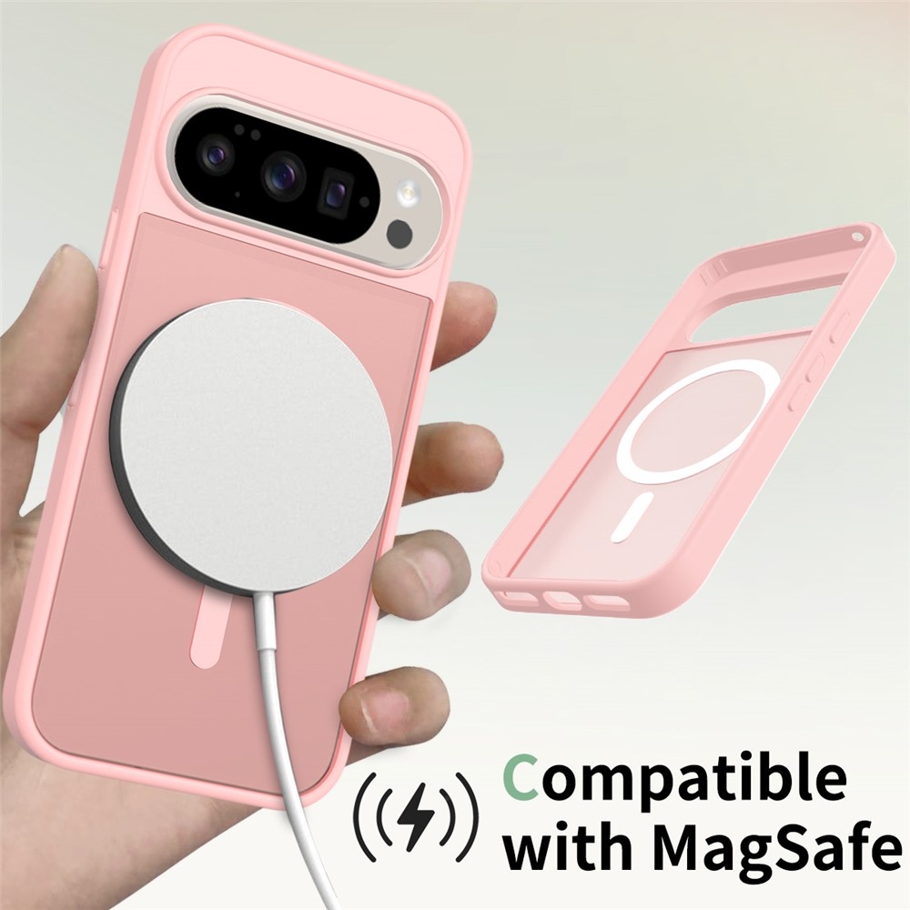 Skin gelový obal s pevnými zády a podporou MagSafe na Google Pixel 10 Pro/Pixel 10 - růžový