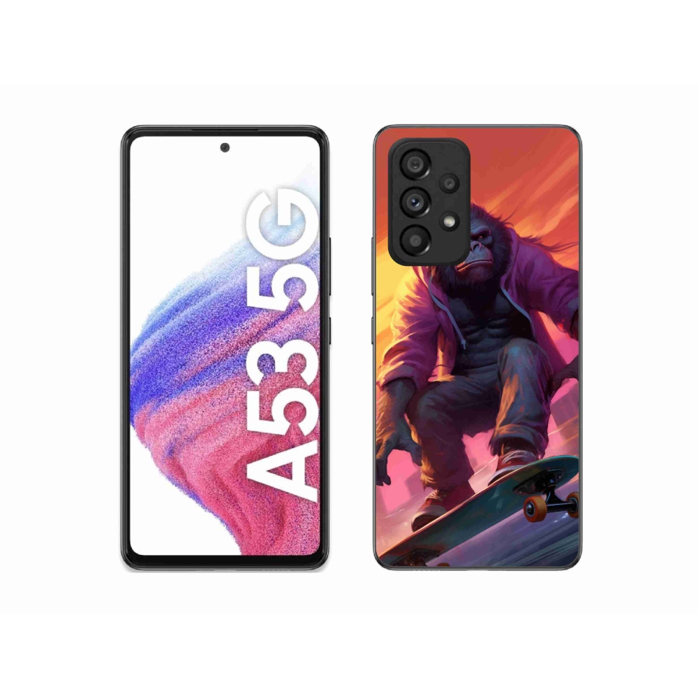 Gelový kryt mmCase na Samsung Galaxy A53 5G - gorila na skateboardu