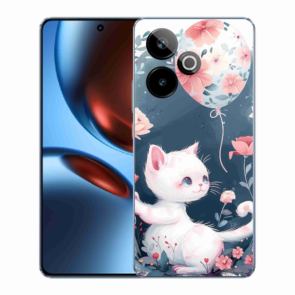 Gelový kryt mmCase na Realme GT 7 5G/GT 7T 5G - kotě s balónkem