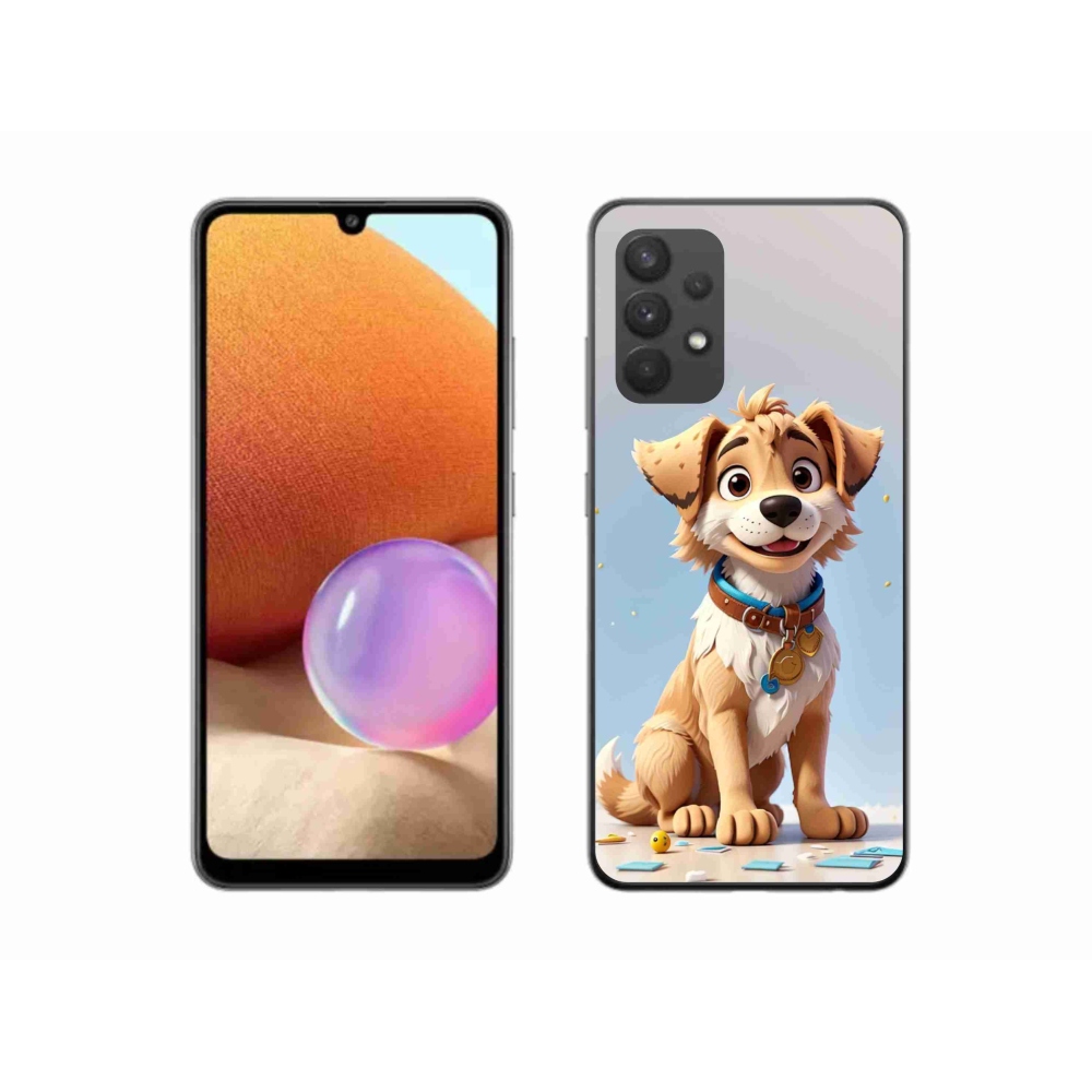 Gelový kryt mmCase na Samsung Galaxy A32 4G - kreslené štěně