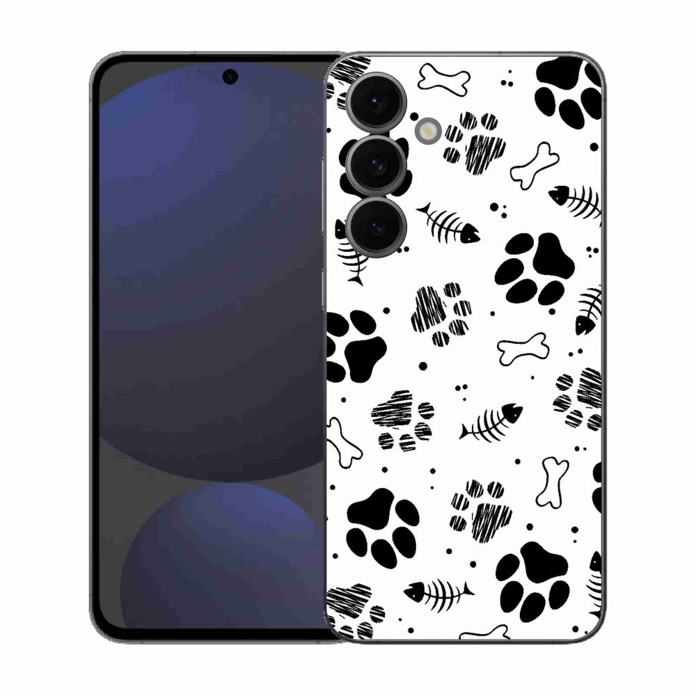Gelový kryt mmCase na Samsung Galaxy S25 FE - psí tlapky 1