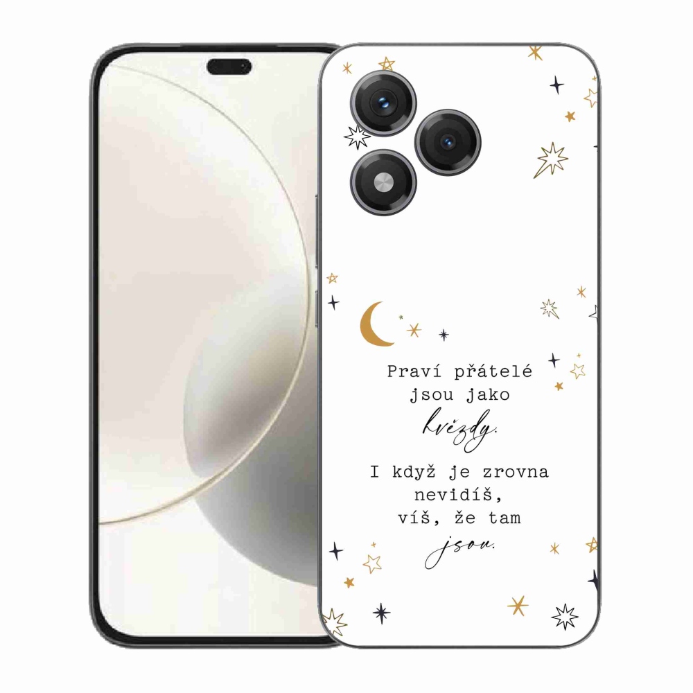 Gelový kryt mmCase na Honor 400 Lite - citát 6 bílé pozadí