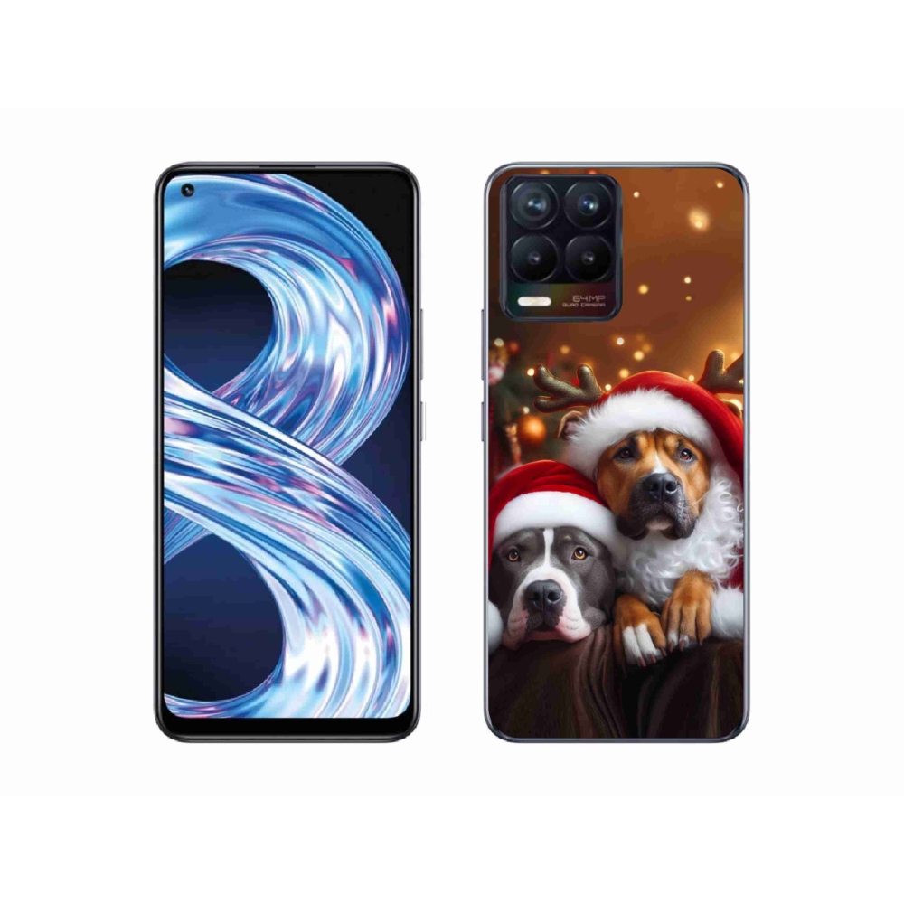 Gelový kryt mmCase na Realme 8 Pro - vánoční psi