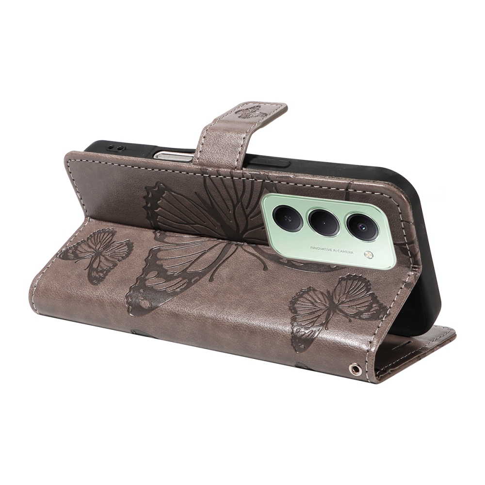 Big Butterfly knížkové pouzdro na Xiaomi Redmi 15 4G (171mm) - šedé