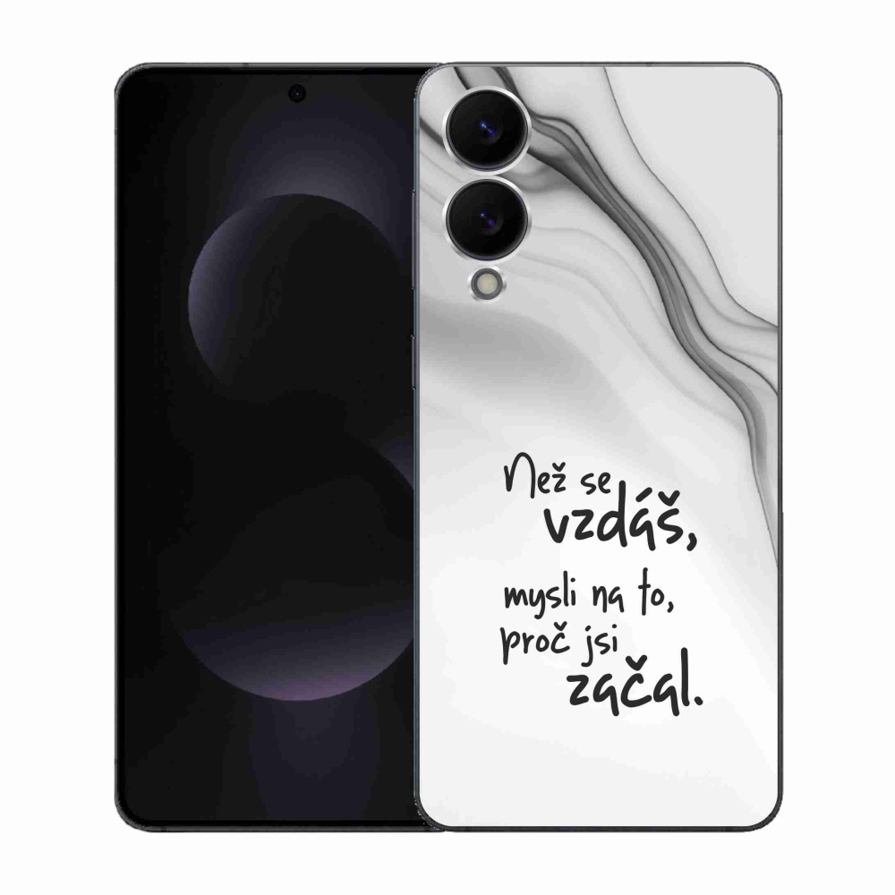Gelový kryt mmCase na Samsung Galaxy S25 Edge - citát 2 bílé pozadí