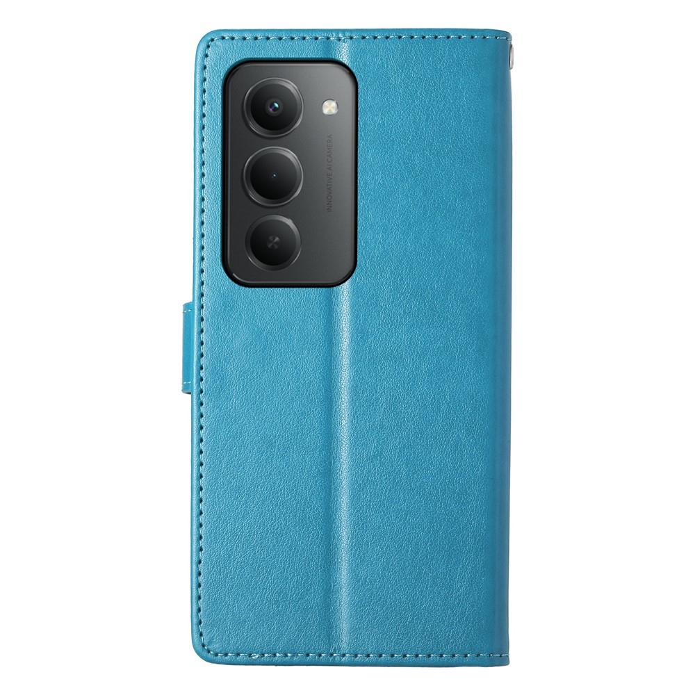 Flowery knížkové pouzdro na Xiaomi Redmi 15 5G (169mm) - modré