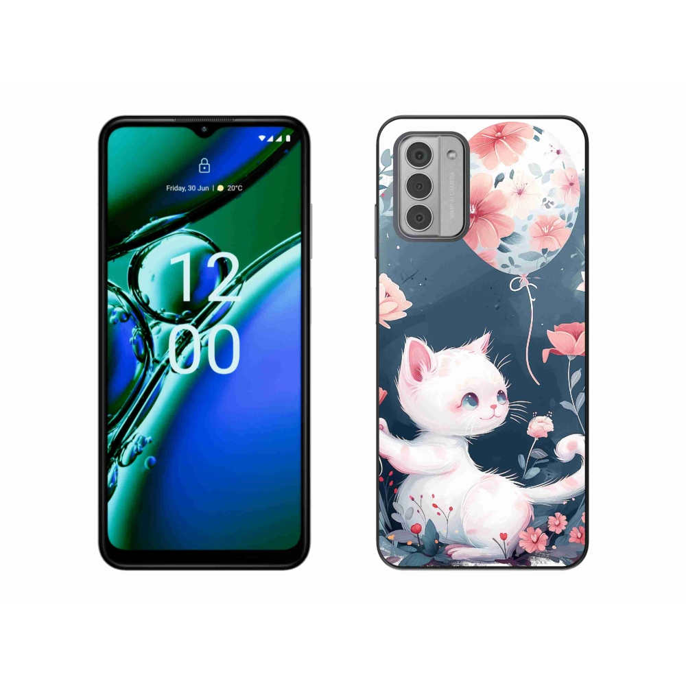 Gelový kryt mmCase na Nokia G42 - kotě s balónkem