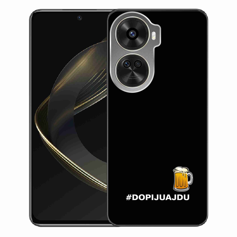 Gelový kryt mmCase na Huawei Nova 12 SE - pivní motiv 1 černé pozadí