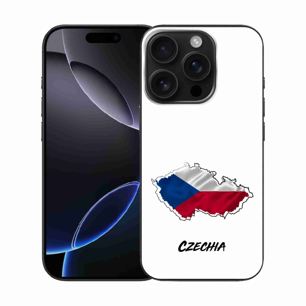 Gelový kryt mmCase na iPhone 16 Pro - Czechia bílé pozadí