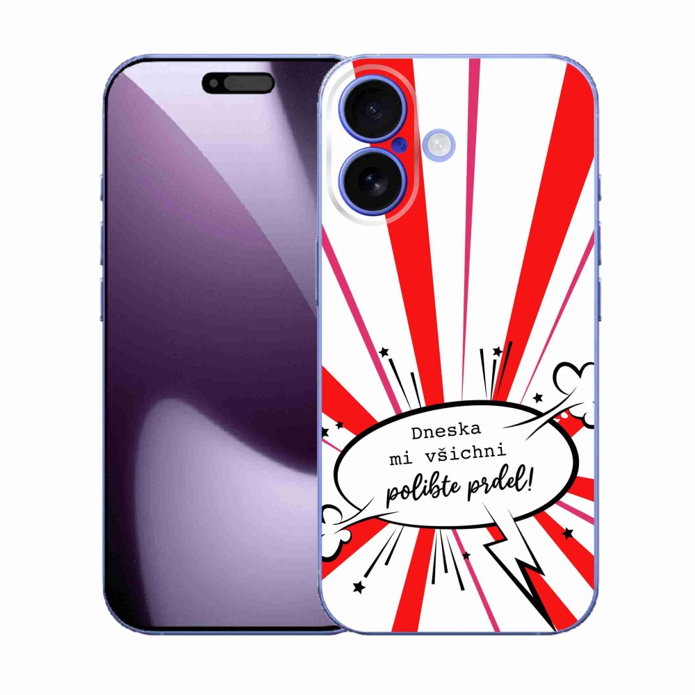 Gelový kryt mmCase na iPhone 17 - vtipný text 15 bílé pozadí