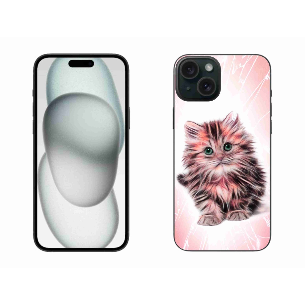 Gelový kryt mmCase na iPhone 15 Plus - roztomilé kotě