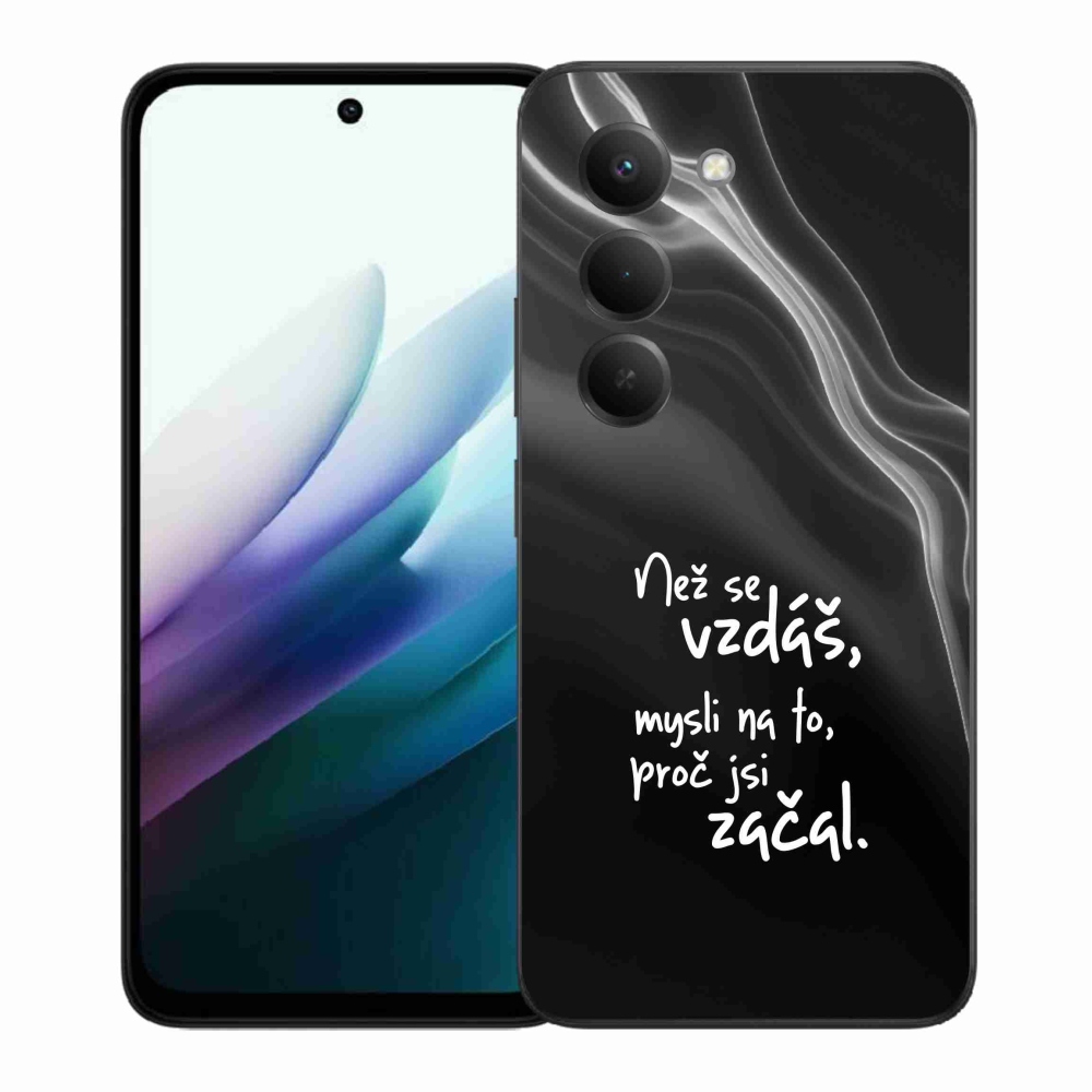 Gelový kryt mmCase na Xiaomi Redmi 15 4G/5G (171mm) - citát 2 černé pozadí