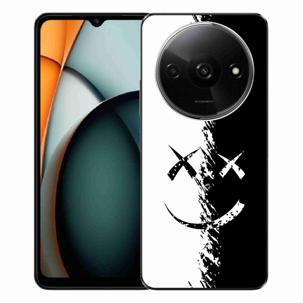 Gelový kryt mmCase na Xiaomi Redmi A3 - černobílý smajlík