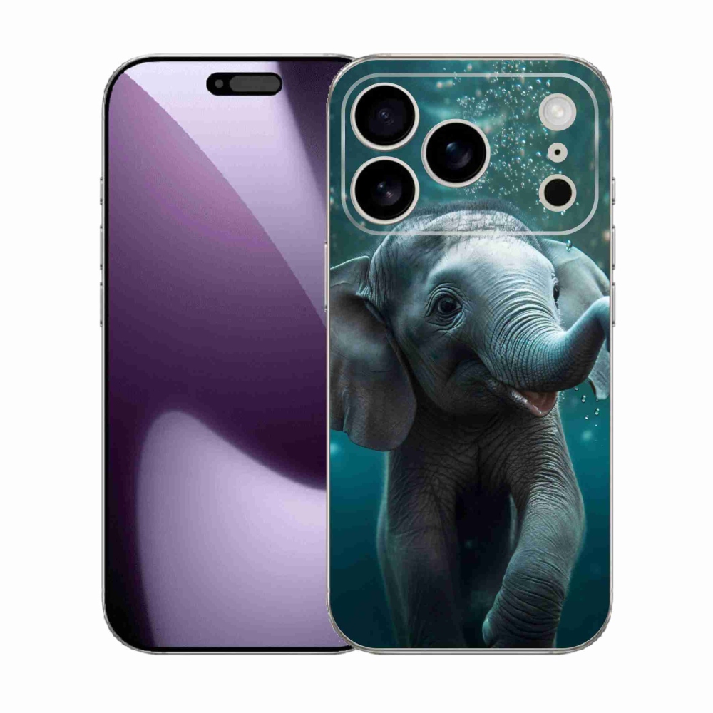 Gelový kryt mmCase na iPhone 17 Pro - slůně pod vodou