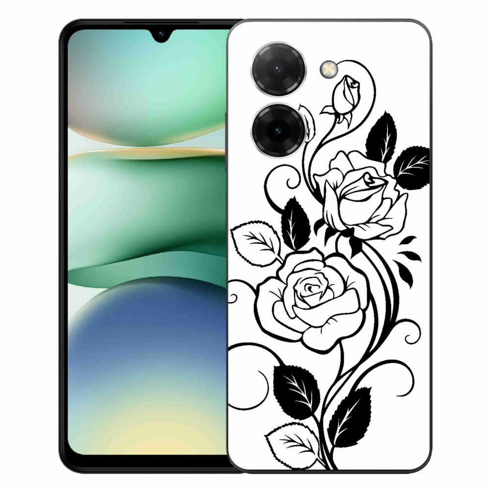 Gelový kryt mmCase na Xiaomi Redmi A5 (171.7x77.8x8.3mm) - černobílá růže