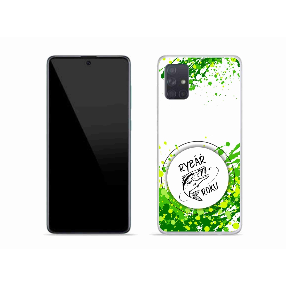 Gelový kryt mmCase na Samsung Galaxy A51 - rybář roku bílé pozadí
