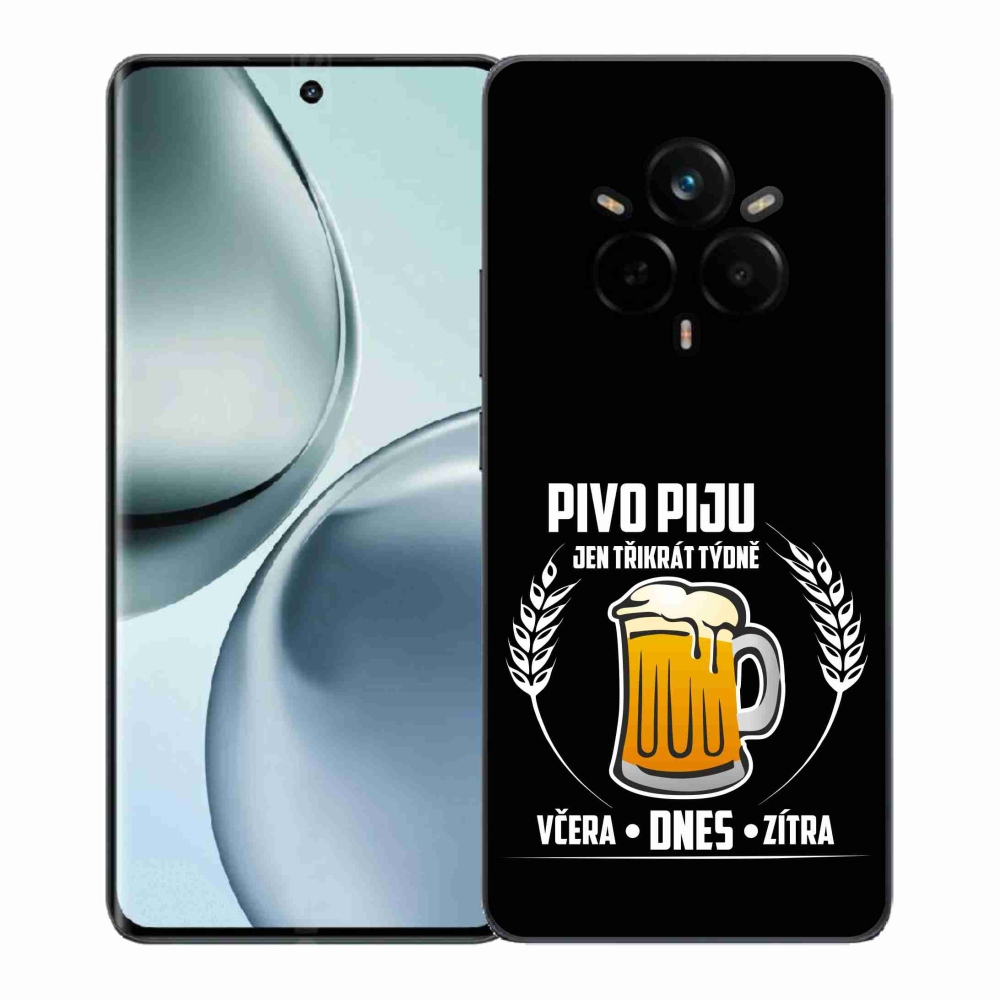 Gelový kryt mmCase na Realme 14 Pro+ 5G - pivní motiv černé pozadí