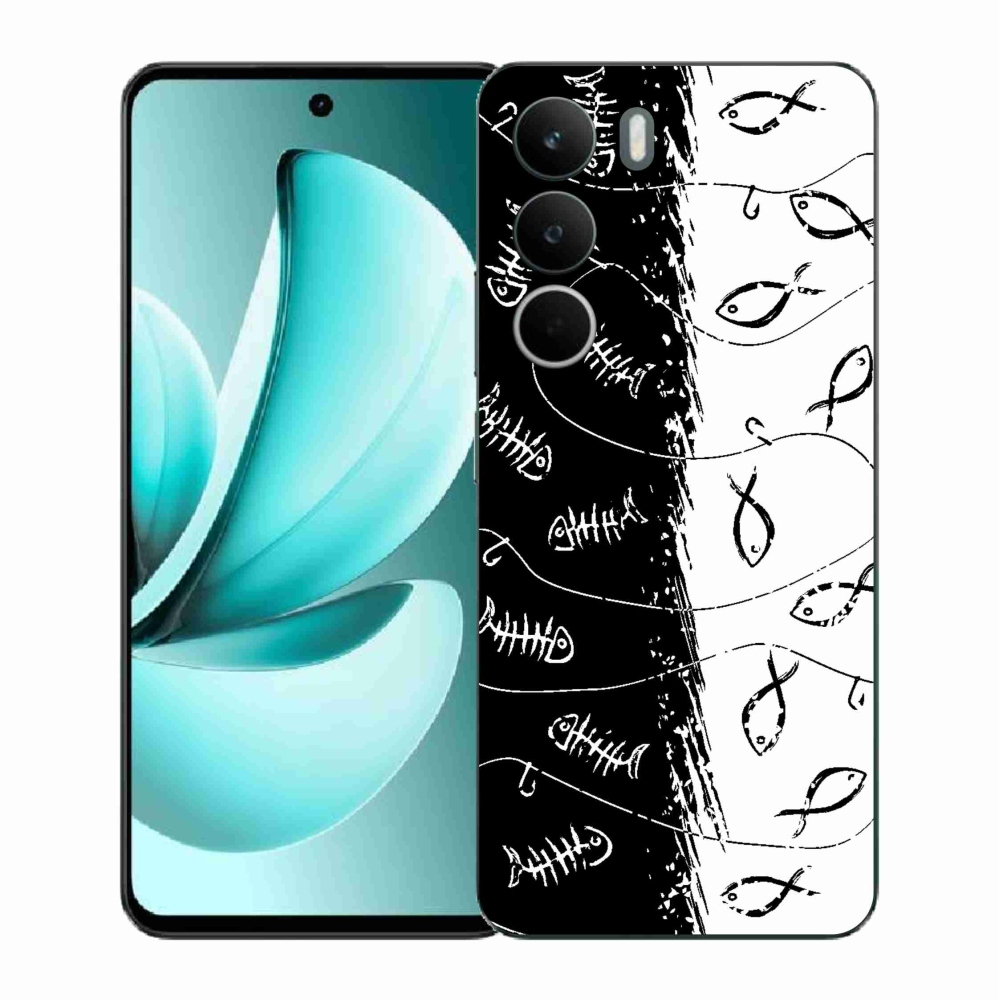 Gelový kryt mmCase na Realme C71 - kostry a rybky