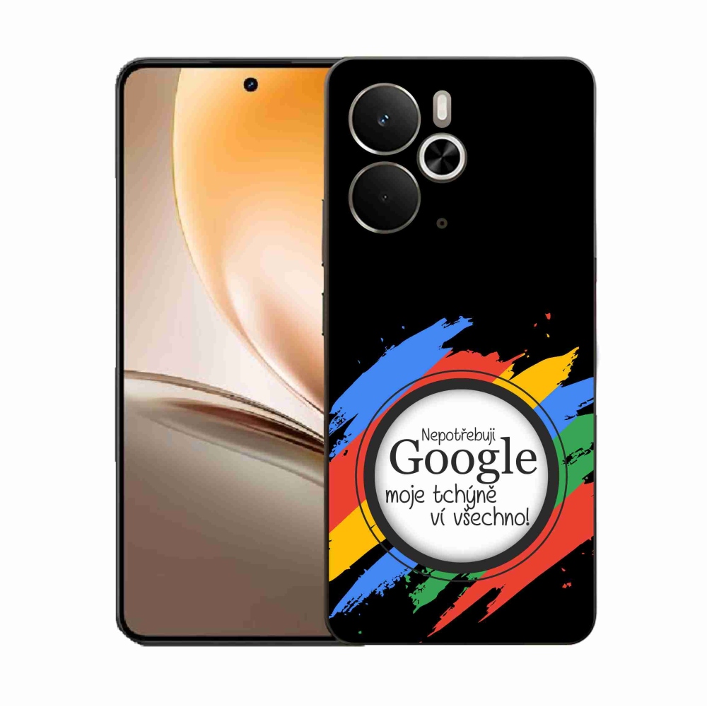 Gelový kryt mmCase na Realme 14 5G - tchýně ví všechno černé pozadí