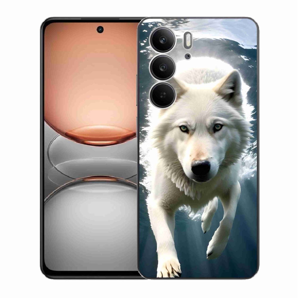 Gelový kryt mmCase na Realme C75 - bílý vlk