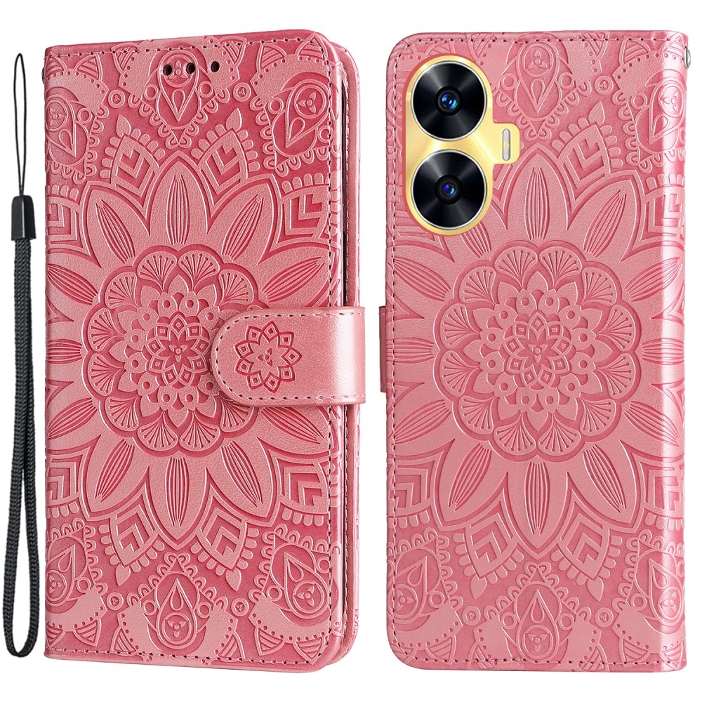 Sunflower knížkové pouzdro na Realme C55 - růžové