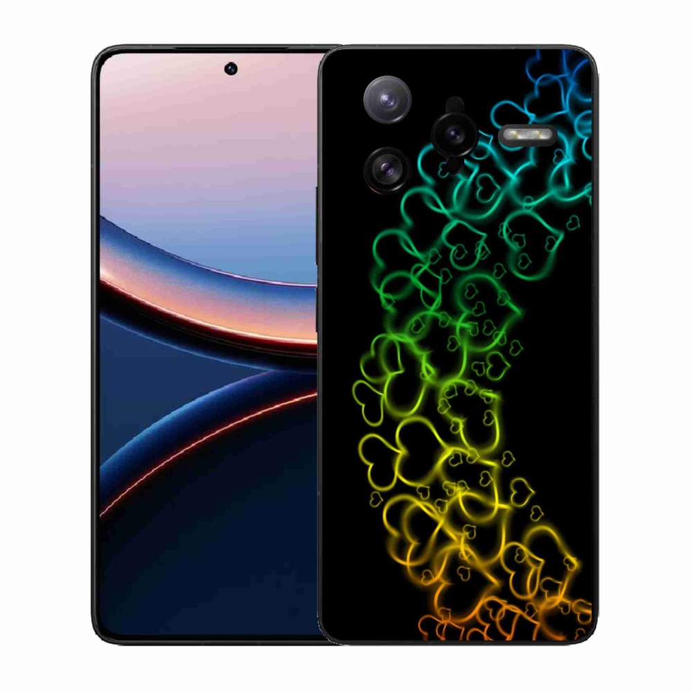 Gelový kryt mmCase na Xiaomi Poco F7 Ultra - barevná srdíčka