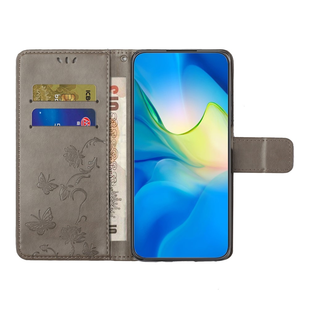 Flower knížkové pouzdro na Samsung Galaxy Xcover 7 - šedé