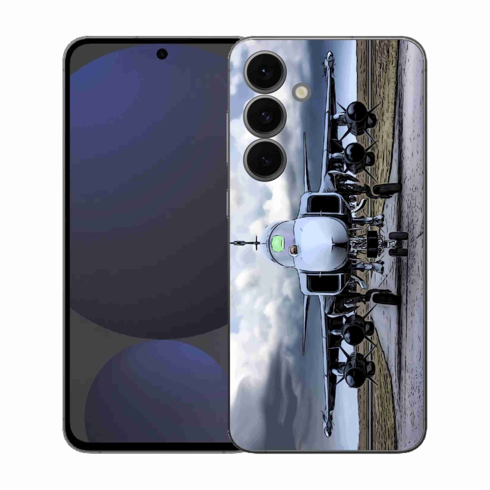 Gelový kryt mmCase na Samsung Galaxy S25 FE - vojenské letadlo