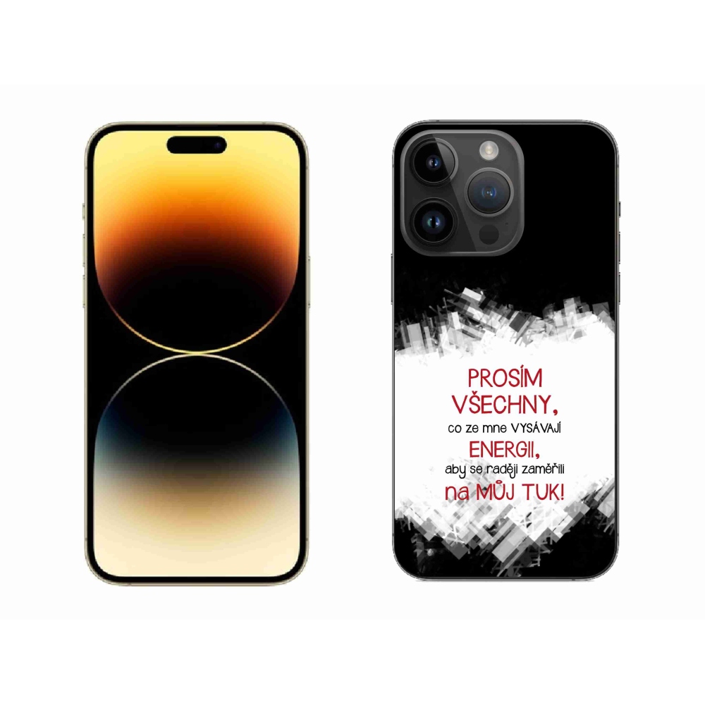 Gelový kryt mmCase na iPhone 14 Pro Max 6.7 - vtipný text 1 červený
