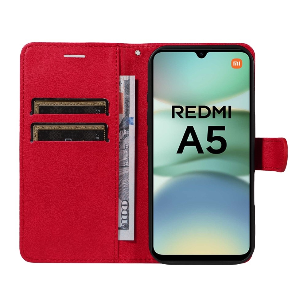 Wallet knížkové pouzdro na Xiaomi Redmi A5 (173.45x79.35x8.45mm) - červené