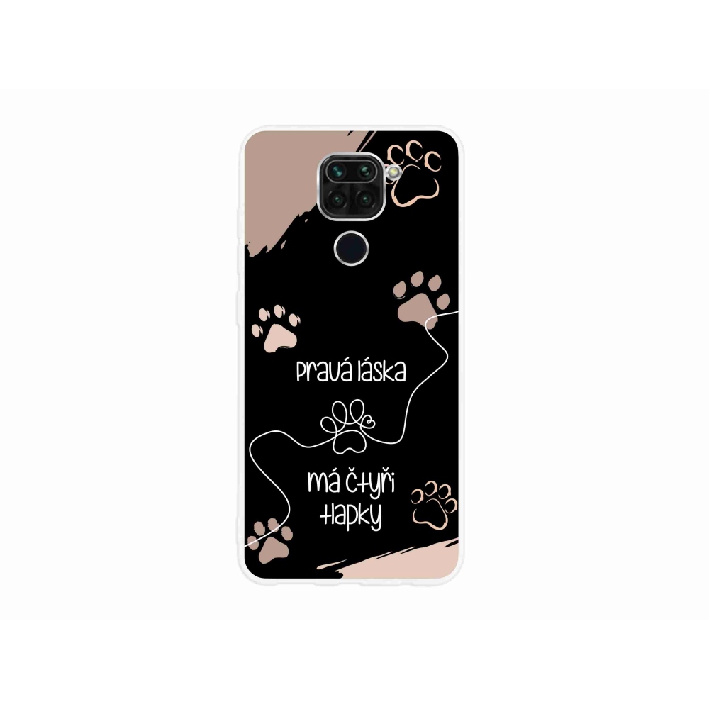Gelový kryt mmCase na Xiaomi Redmi Note 9 - psí motiv 1 černé pozadí