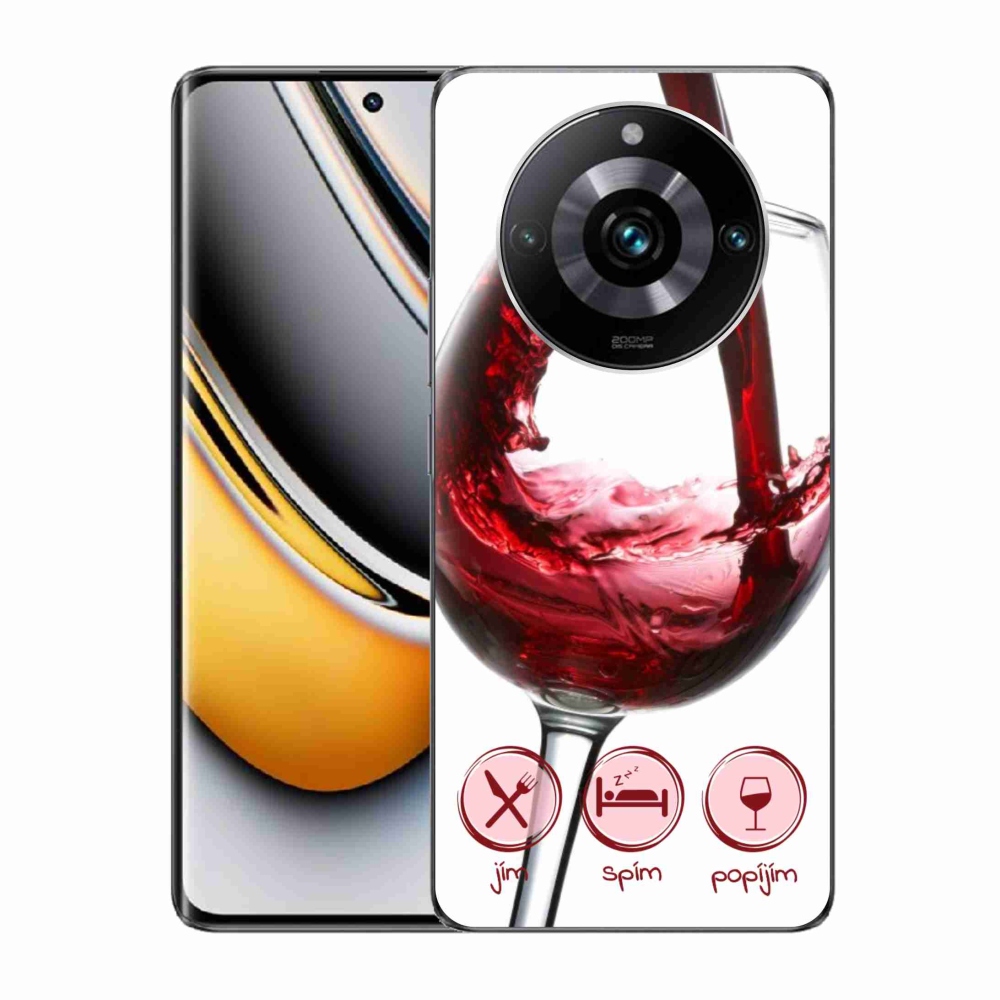 Gelový obal mmCase na Realme 11 Pro/11 Pro+ - sklenička vína červené