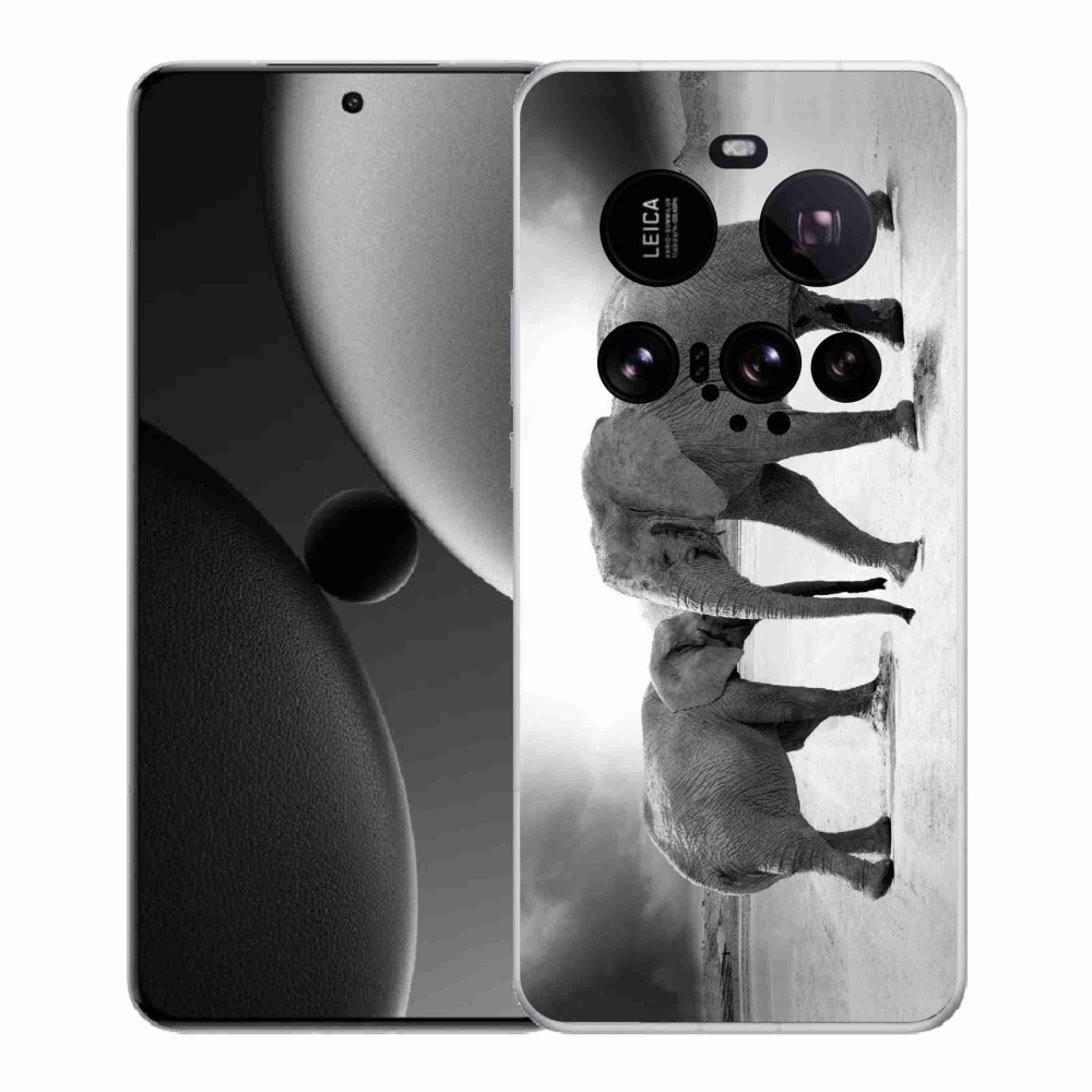 Gelový kryt mmCase na Xiaomi 15 Ultra - černobílí sloni