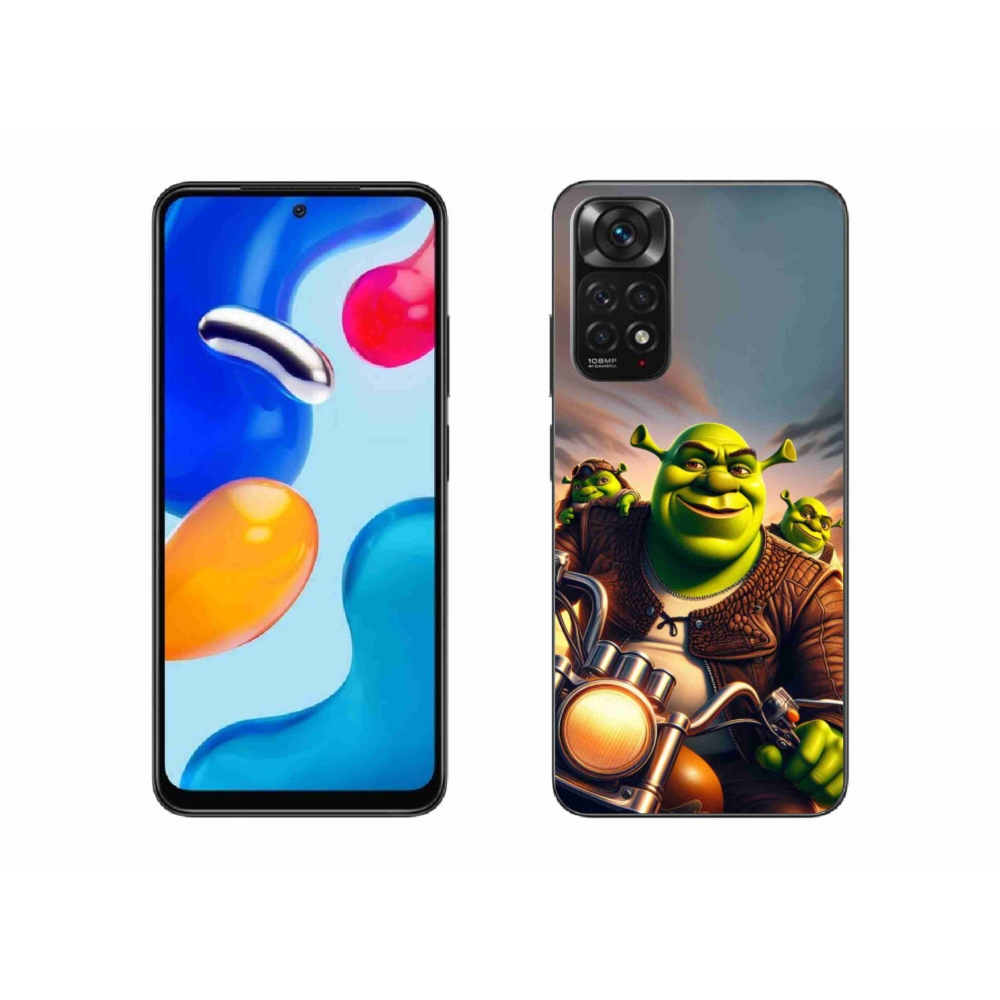 Gelový kryt mmCase na Xiaomi Redmi Note 11S 4G - shrek na motorce