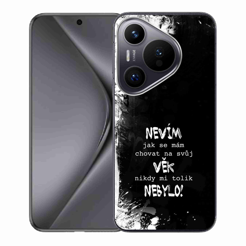 Gelový kryt mmCase na Huawei Pura 70 - vtipný text 14 černé pozadí