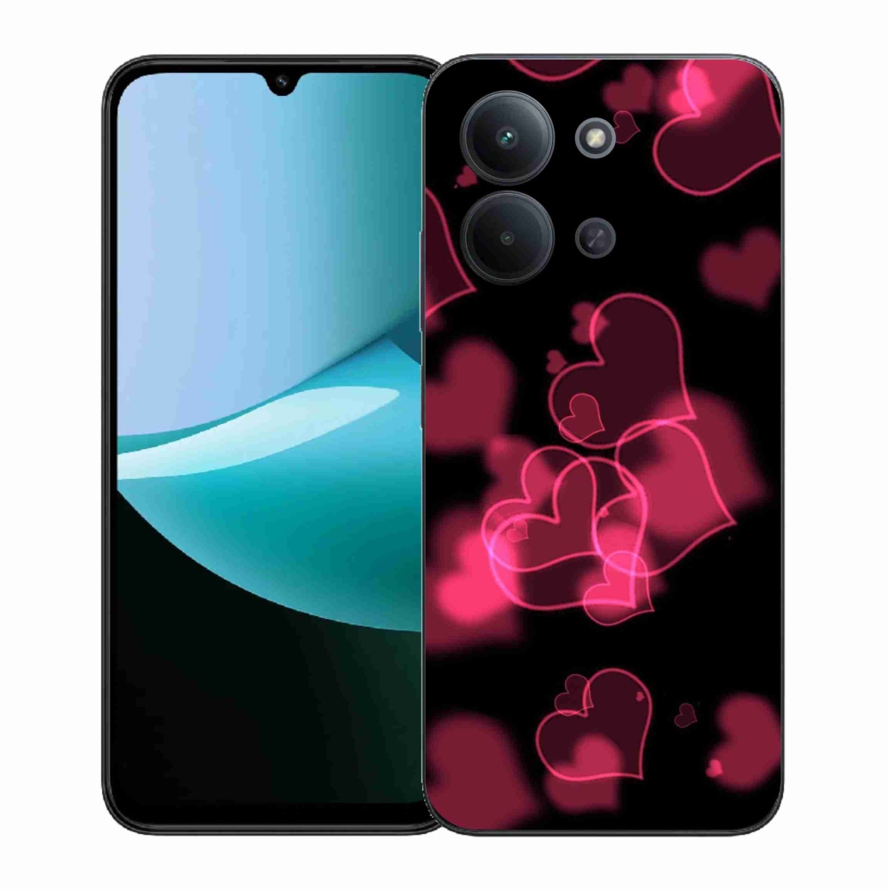 Gelový kryt mmCase na Xiaomi Redmi 15C 4G (171mm)/Poco C85 4G (171mm) - červená srdíčka