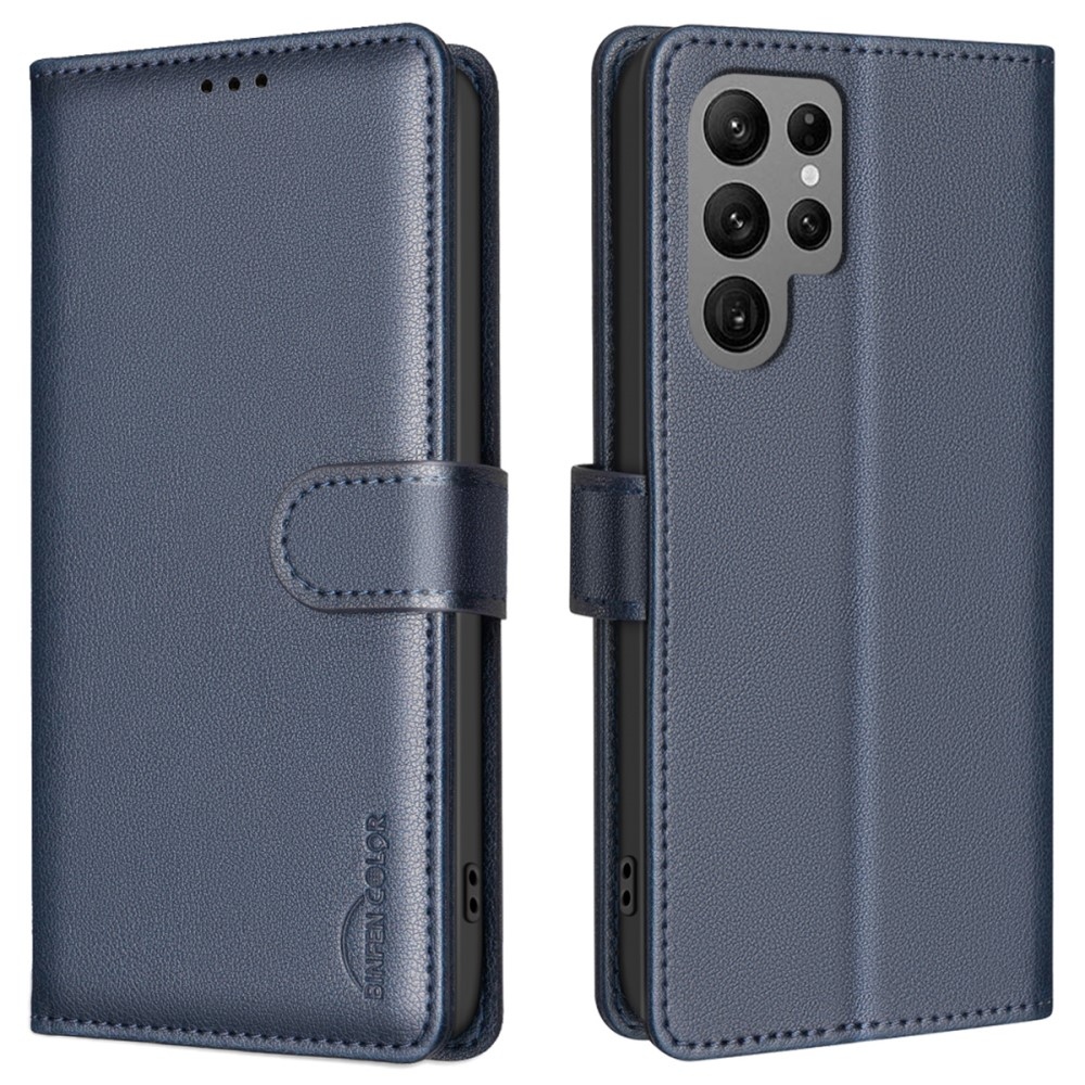 BINFEN knížkové pouzdro na Samsung Galaxy S25 Ultra - modré