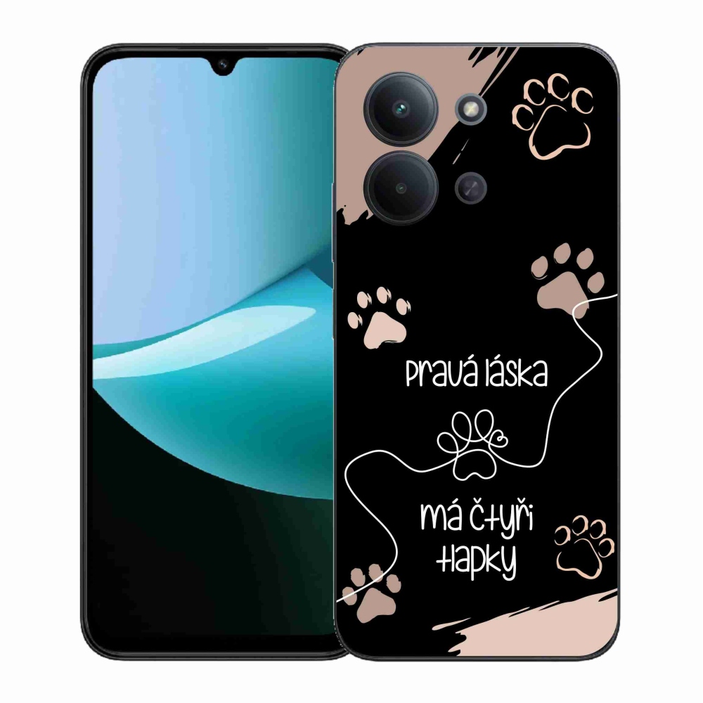 Gelový kryt mmCase na Xiaomi Redmi 15C 4G (171mm)/Poco C85 4G (171mm) - psí motiv 1 černé pozadí