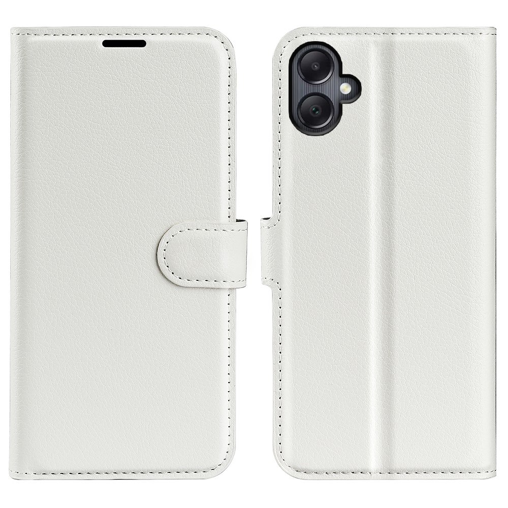 Litchi knížkové pouzdro na Samsung Galaxy A06 4G - bílé