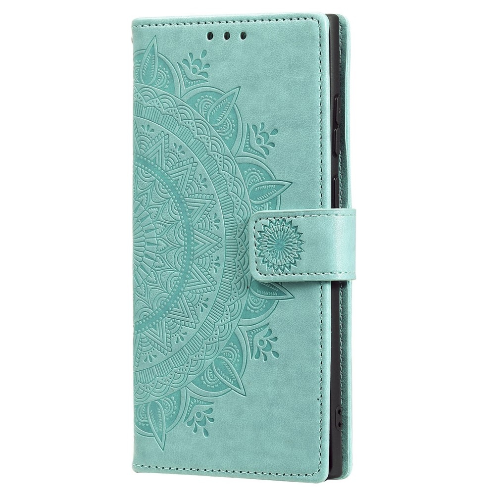 Mandala knížkové pouzdro na Samsung Galaxy S25 Ultra - modrozelené