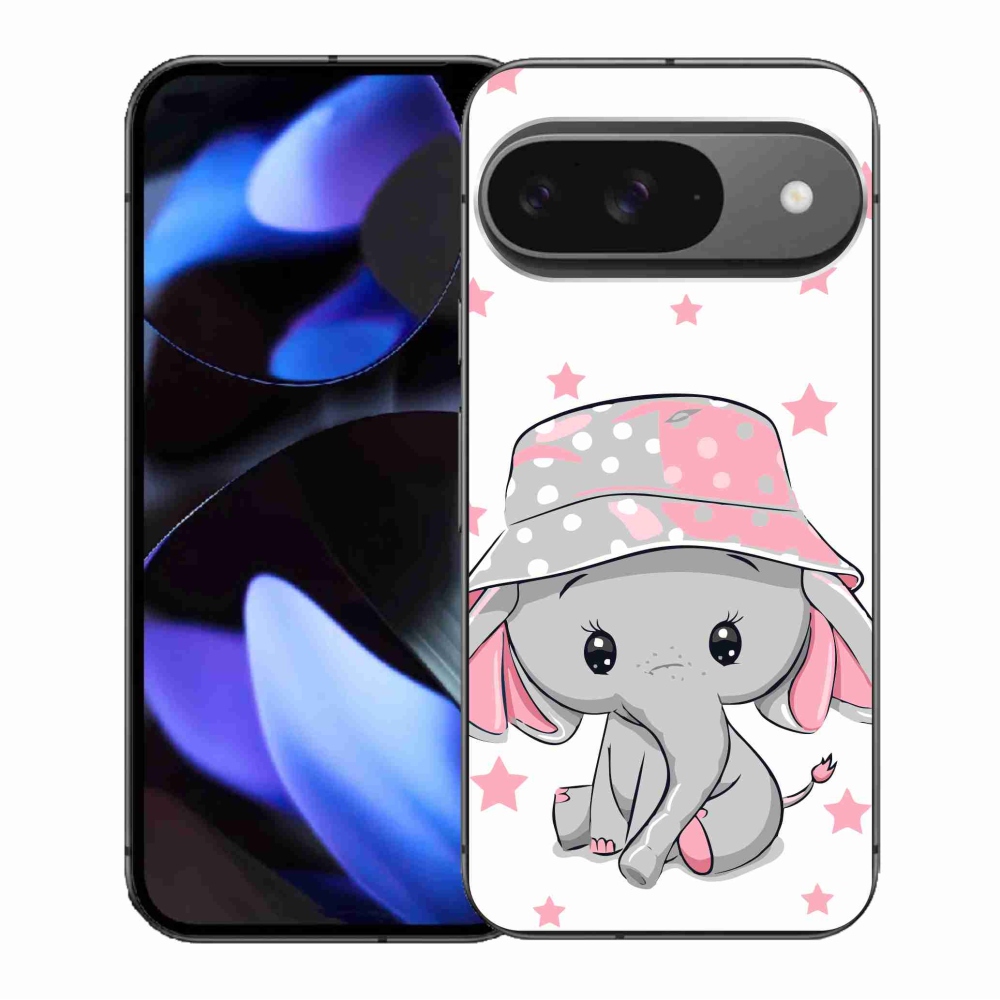 Gelový kryt mmCase na Google Pixel 9/9 Pro - růžový slon