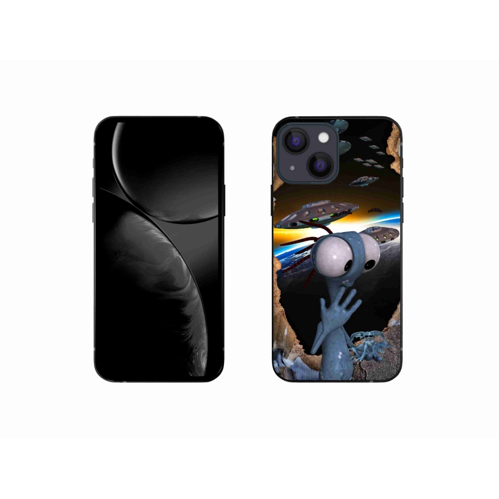 Gelový kryt mmCase na iPhone 13 mini - mimozemšťan