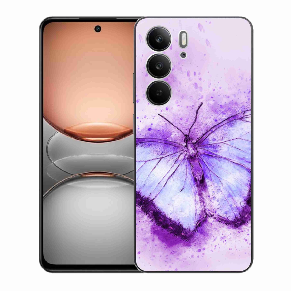Gelový kryt mmCase na Realme C75 - fialový motýl