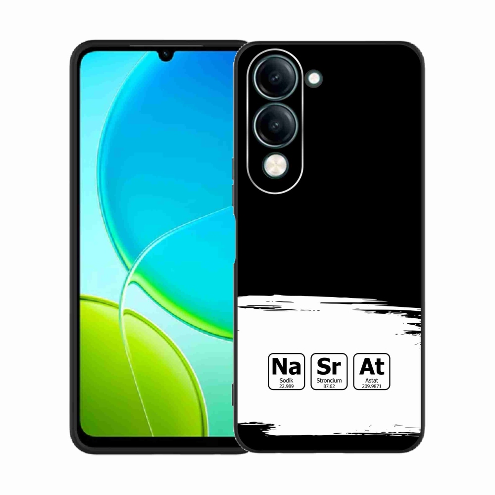 Gelový kryt mmCase na Vivo Y29s 5G - chemické prvky bíločerné pozadí