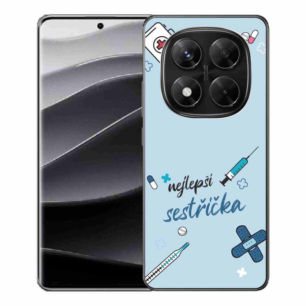 Gelový kryt mmCase na Xiaomi Redmi Note 14 Pro 5G/Poco X7 5G - nejlepší sestřička modré pozadí