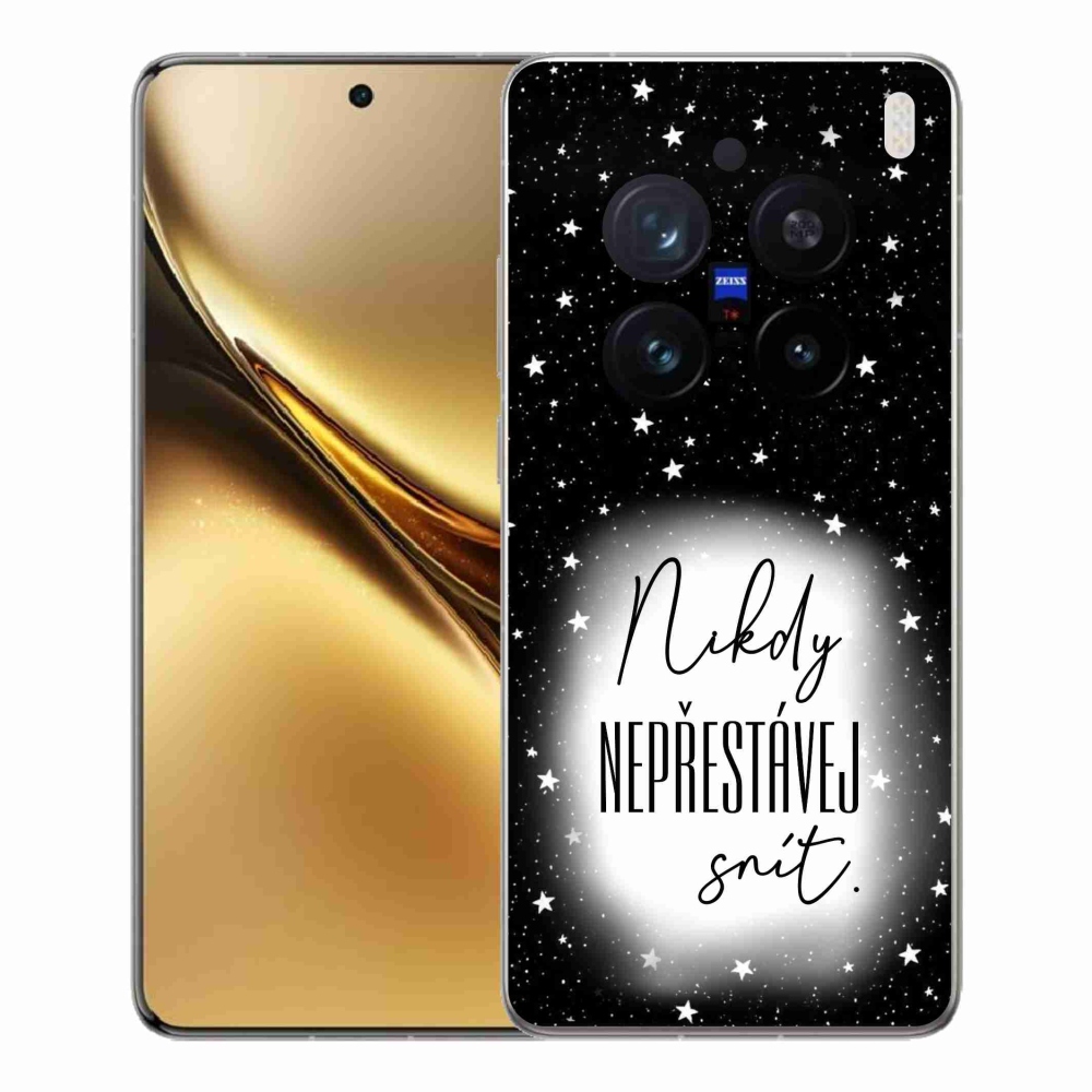 Gelový kryt mmCase na Vivo X200 Pro 5G - citát 1 bíločerné pozadí