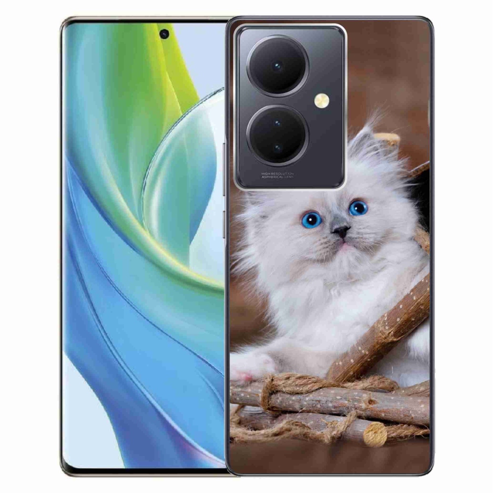 Gelový kryt mmCase na Vivo V29 Lite 5G - bílé kotě