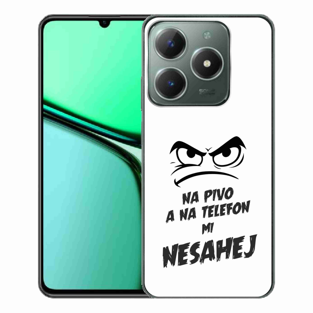 Gelový kryt mmCase na Realme C61 - pivní motiv 2 bílé pozadí